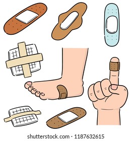 vector set of medical plaster
