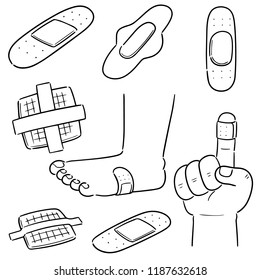 vector set of medical plaster
