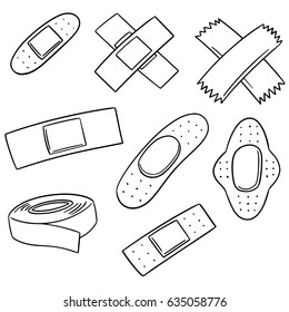 vector set of medical plaster