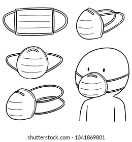 vector set of medical protective mask