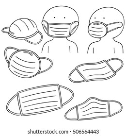 vector set of medical protective mask