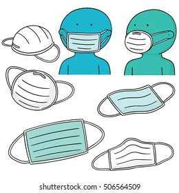 vector set of medical protective mask