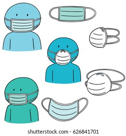 vector set of medical protective mask