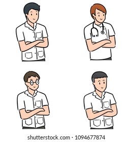 vector set of medical staff