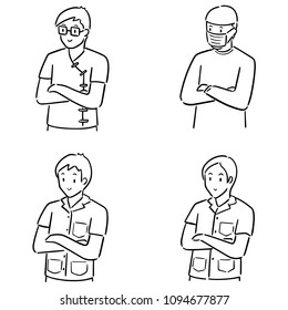 vector set of medical staff