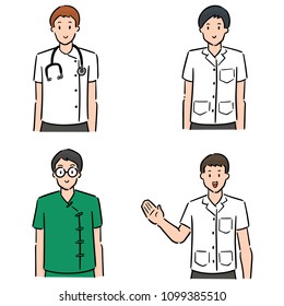 vector set of medical staff