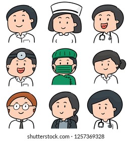 vector set of medical staff