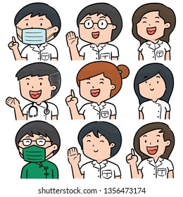 vector set of medical staff