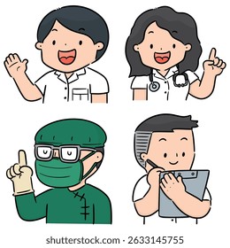 conjunto vetorial de pessoal médico