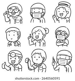 vector set of medical staff