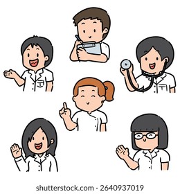 vector set of medical staff