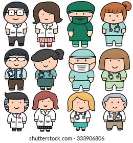 vector set of medical staff