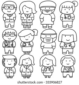 vector set of medical staff