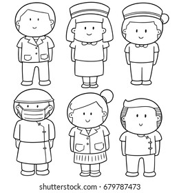 vector set of medical staff