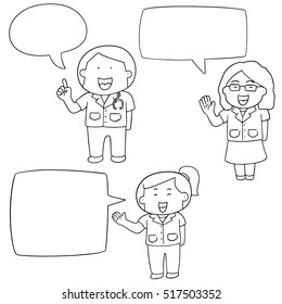 vector set of medical staff talking