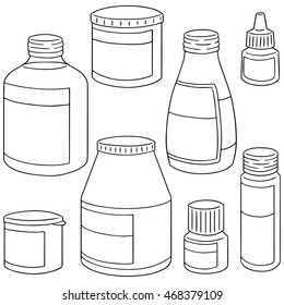 vector set of medicine bottle