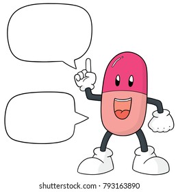 vector set of medicine capsule cartoon