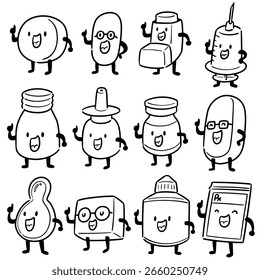 Vector conjunto de dibujos animados de medicina