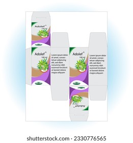 Vector set of medicine package design with template. 

