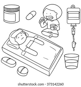 vector set of medicine and patient