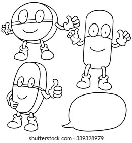 vector set of medicine (tablet, capsule) cartoon