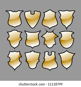 Vector set of medieval shields