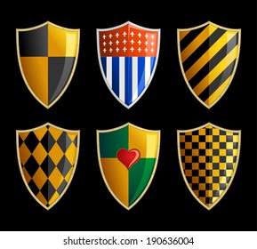 Vector set of medieval shields