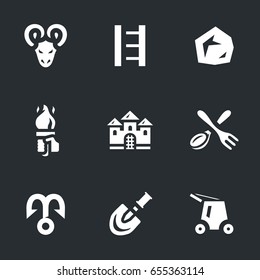 Vector Set of Medieval Siege Icons.