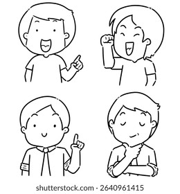 vector set of men cartoon