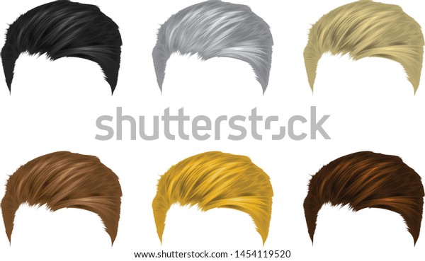 Vector Set Men Hairstyles Short Hair Stock Vector Royalty Free