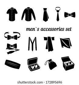 vector set of men`s classic fashion accessories