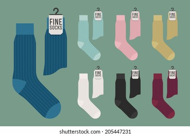 Vector set men's dress socks