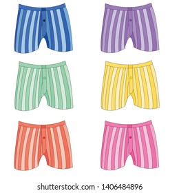 vector set of men's family panties