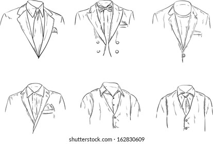 vector - set of men's formal suit