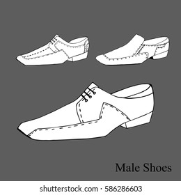 vector set of men's shoes
