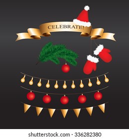 Vector set for Merry Christmas and a Happy New Year! 