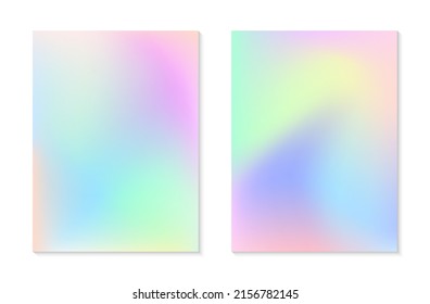 Vector set of mesh gradient backgrounds in soft pastel colors.Copy space for text.Abstract fluid illustrations in y2k aesthetic.Modern templates for banners,branding design,social media,covers.