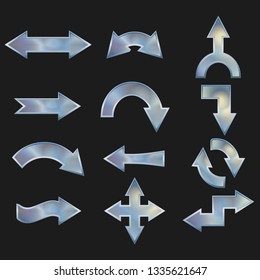 Vector set of metal arrows