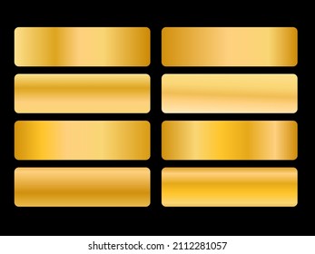 VECTOR SET METAL GRADIENT OF YELLOW GOLD. GOOD FOR NAME LABELS AND MORE.