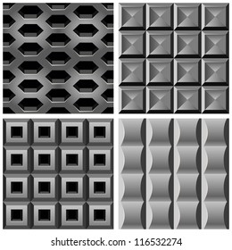 Vector set with metal seamless patterns - abstract background for website