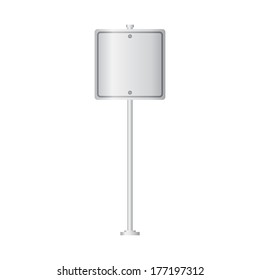 Vector set of metal signpost on isolated white background