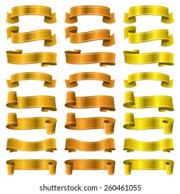 Vector set of metallic banners ribbons