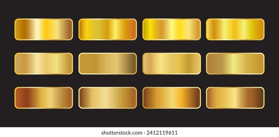 	
vector set of metallic gold gradients