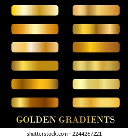 Vector set of metallic gradients. A set of precious squares. Metal elements for creating creative designs for applications and websites.