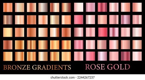 Vector set of metallic gradients. A set of precious squares. Metal elements for creating creative designs for applications and websites.