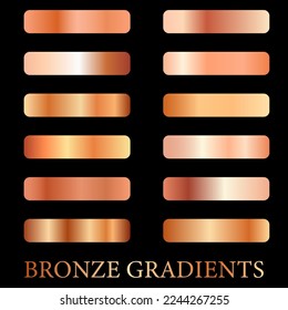 Vector set of metallic gradients. A set of precious squares. Metal elements for creating creative designs for applications and websites.