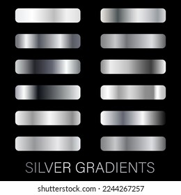 Vector set of metallic gradients. A set of precious squares. Metal elements for creating creative designs for applications and websites.