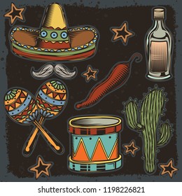 Vector set of Mexican attributes