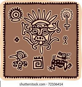 Vector Set of Mexican Design Elements (aztec, american indian)