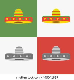 Vector set of mexican sombrero hat eps10